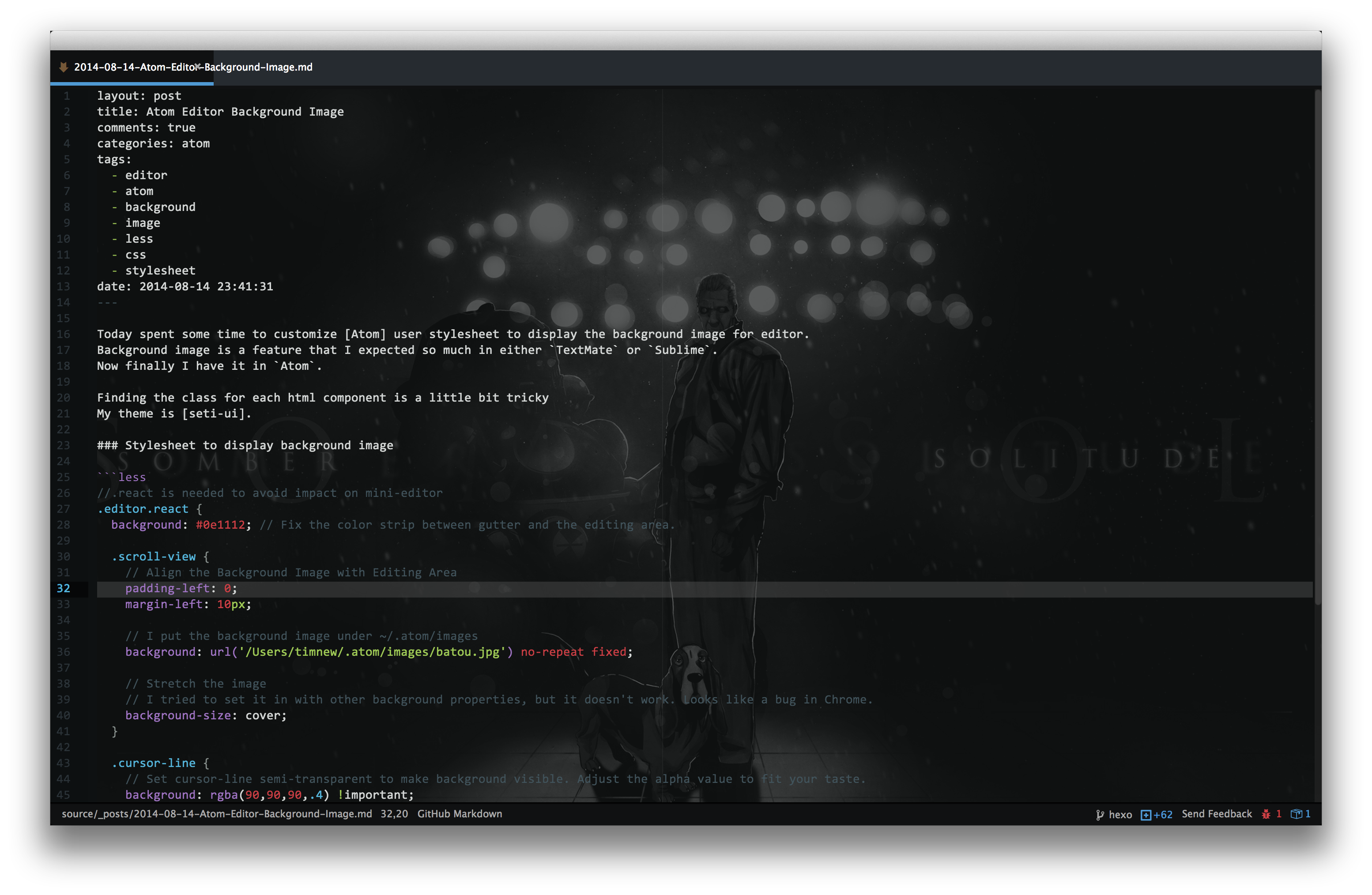 Atom Editor Background Image ThoughtWorkshop